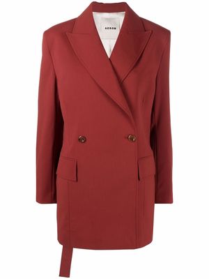 Aeron double-breasted longline blazer - Red