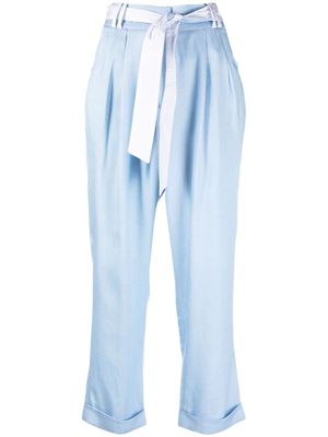 Max & Moi Belinda pleated crop trousers - Blue