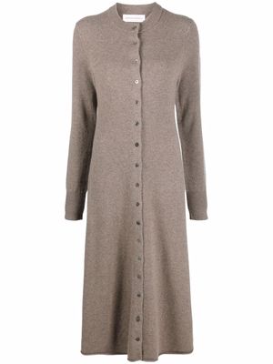 extreme cashmere long-sleeve knitted dress - Neutrals
