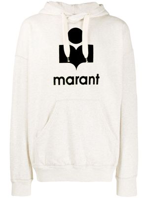 Isabel Marant oversized logo print hoodie - Neutrals