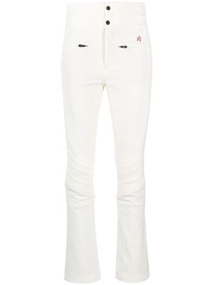 Perfect Moment logo-embroidered flared trousers - White