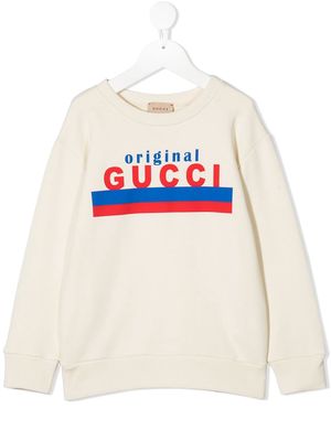 Gucci Kids logo original print sweatshirt - Neutrals