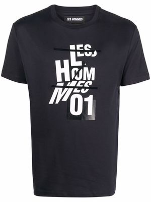 Les Hommes graphic logo-print crew-neck T-shirt - Black