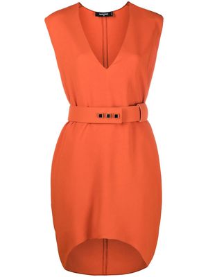 Dsquared2 V-neck belted dress - Orange