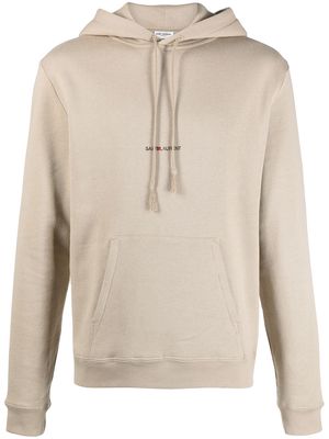 Saint Laurent cotton-jersey hoodie - Neutrals