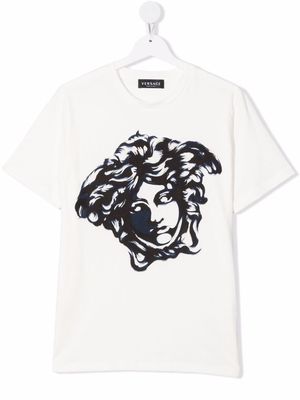 Versace Kids medusa-head print cotton T-shirt - White