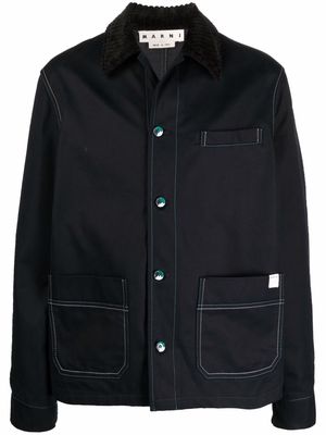 Marni stitch-detail shirt jacket - Black