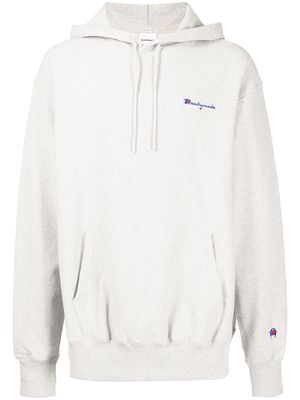 Readymade embroidered logo long-sleeve hoodie - Grey