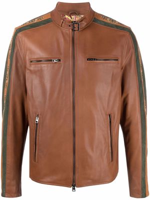 ETRO leather bomber jacket - Brown