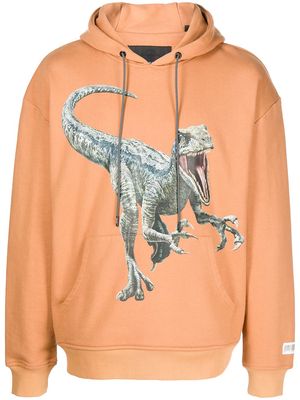 Mostly Heard Rarely Seen Dino-print hoodie - Orange