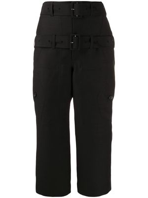 LANVIN double belt cropped trousers - Black