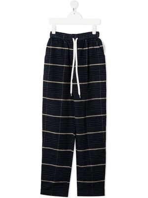 DUOltd TEEN striped track pants with logo stripe detail - Blue