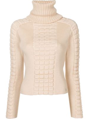 Chanel Pre-Owned 2000s quilted roll-neck jumper - Neutrals