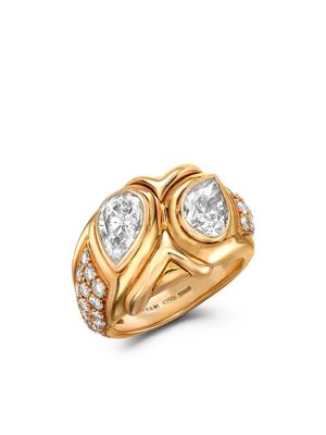 Bvlgari Pre-Owned 1980s 18kt yellow gold Present Day Bvlgari diamond ring
