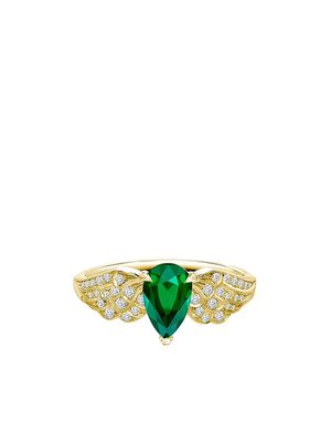Pragnell 18kt yellow gold diamond emerald Tiara ring
