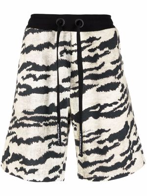 Just Cavalli tiger-print drawstring shorts - Black