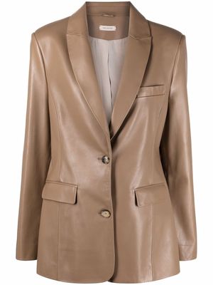 The Mannei tailored leather blazer - Neutrals