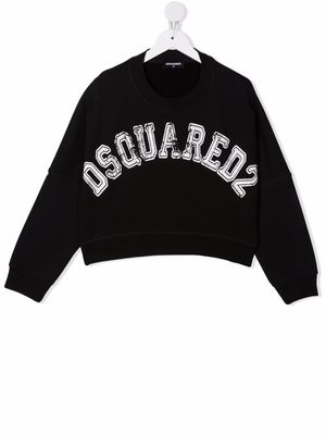 Dsquared2 Kids logo crew-neck sweatshirt - Black