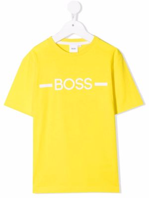 BOSS Kidswear logo-print T-shirt - Yellow