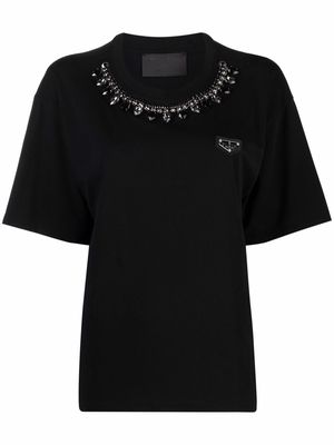 Philipp Plein crystal-embellished cotton T-shirt - Black
