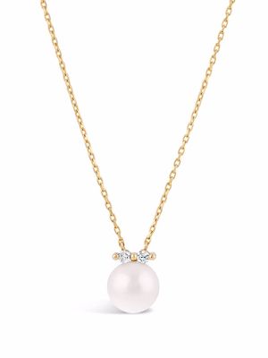 Dinny Hall 14kt yellow gold Shuga pearl double diamond pendant necklace