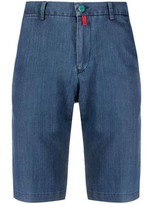 Kiton tailored denim shorts - Blue