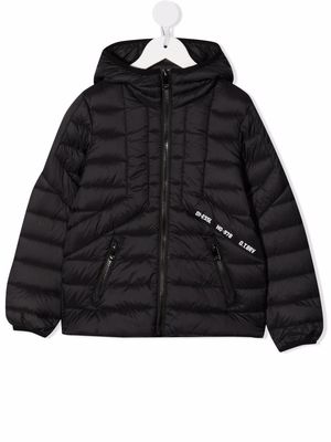 Diesel Kids Jdwain hooded puffer jacket - Black