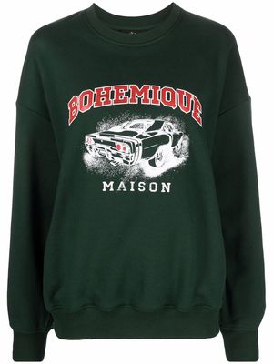 Maison Bohemique vehicle logo-printed sweatshirt - Green