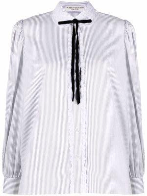 Alessandra Rich striped Peter Pan collar shirt - White