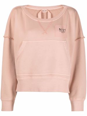 Nº21 scoop-neck panelled sweatshirt - Pink