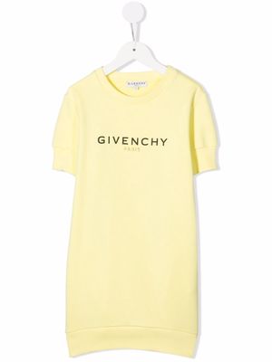 Givenchy Kids logo-print short-sleeve dress - Yellow