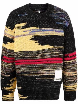 OAMC abstract-pattern knit jumper - Black