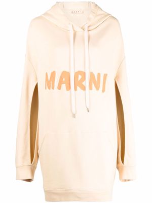 Marni logo-print hoodie - Neutrals