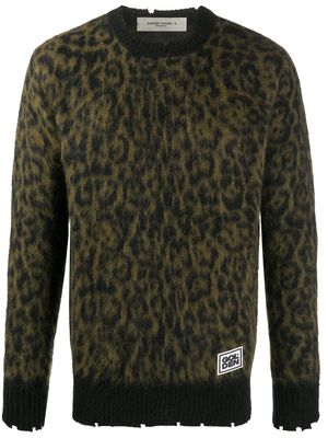 Golden Goose brushed leopard print jumper - Green