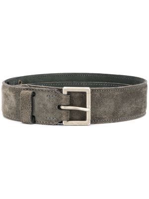 Alaïa Pre-Owned square buckle textured belt - Grey