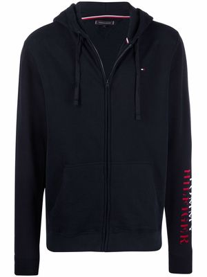 Tommy Hilfiger logo-print sleeve hoodie - Blue