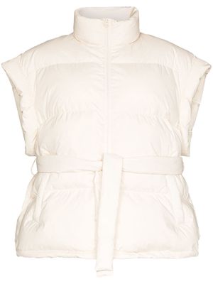 Frankie Shop Aspen belted padded gilet - White