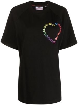 Gcds heart-print T-shirt - Black