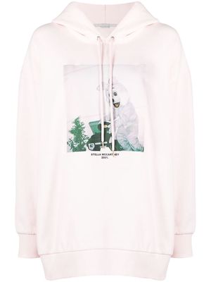 Stella McCartney Bunny-print drawstring hoodie - Pink