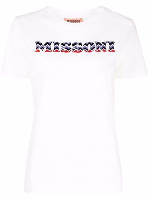 Missoni logo-embroidered cotton T-shirt - White