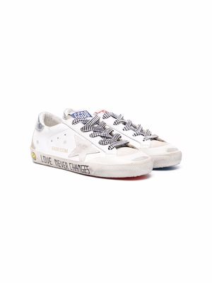 Golden Goose Kids star-patch lace-up sneakers - White