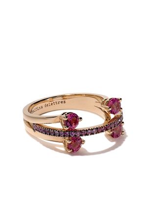 Delfina Delettrez 18kt rose gold, tourmaline and sapphire Linked Dots ring
