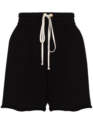 Les Tien drawstring cotton shorts - Black