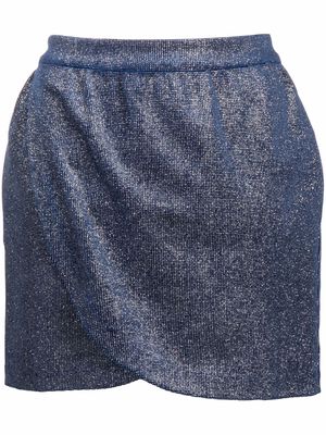 Zadig&Voltaire metallic wrap mini skirt - Blue