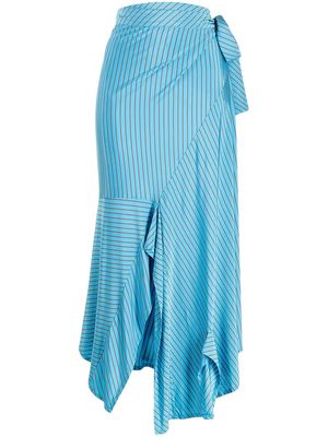 MM6 Maison Margiela striped mid-length skirt - Blue