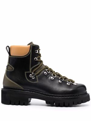 Dsquared2 contrasting-panel lace-up boots - Black
