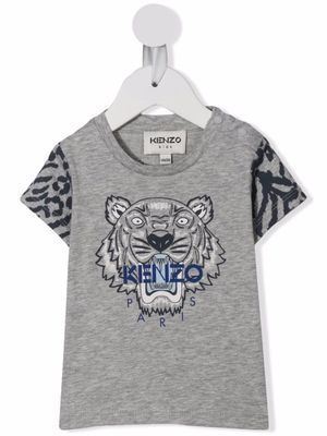 Kenzo Kids logo embroidered T-shirt - Grey