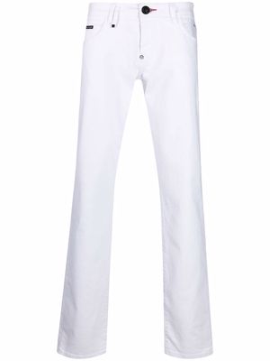 Philipp Plein mid-rise straight-cut jeans - White
