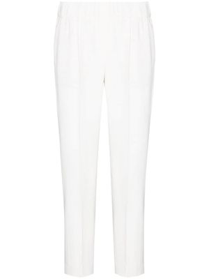 Brunello Cucinelli tapered cropped trousers - White