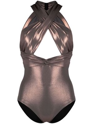 Maria Lucia Hohan Cancun crossover swimsuit - Brown